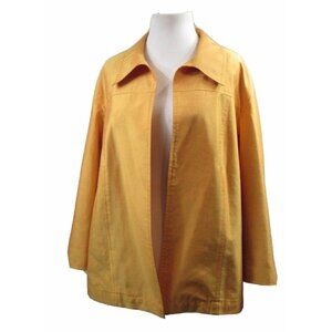 Coldwater Creek Orange Rayon Blend Open Front Light Jacket L